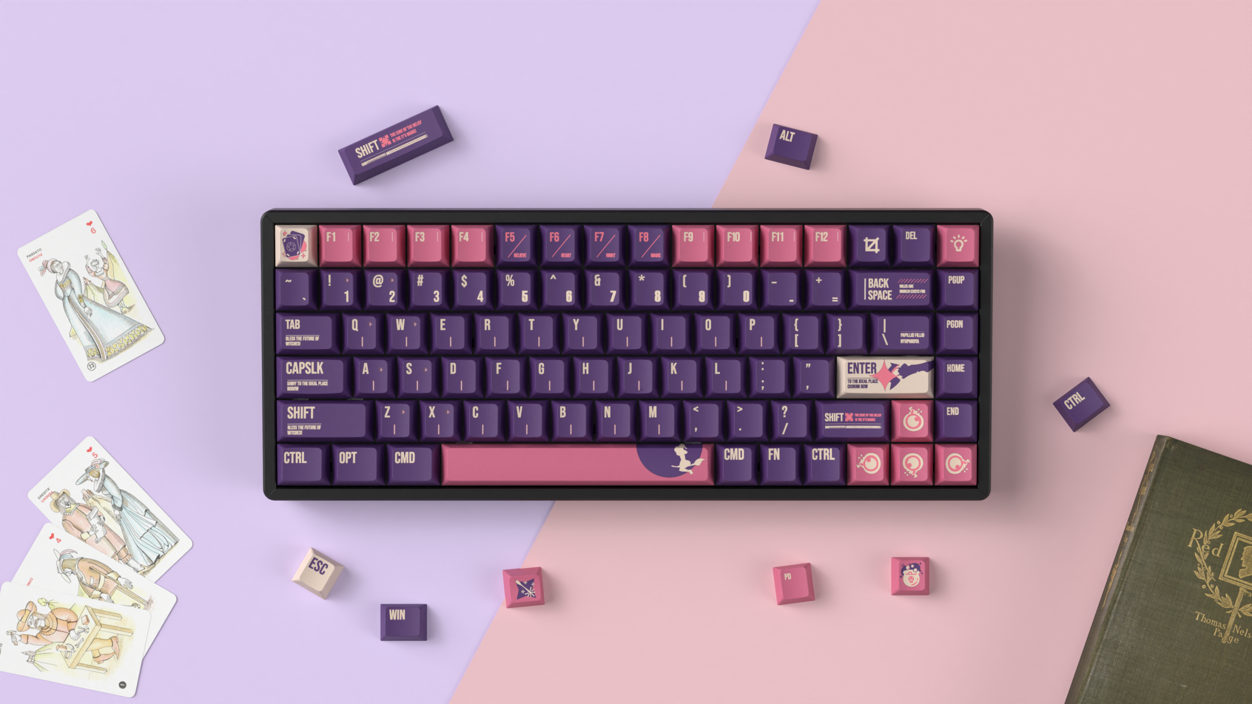 Капачки за механична клавиатура Keychron Cherry Profile Dye-Sub PBT Full Keycap Set - Lunar White 3