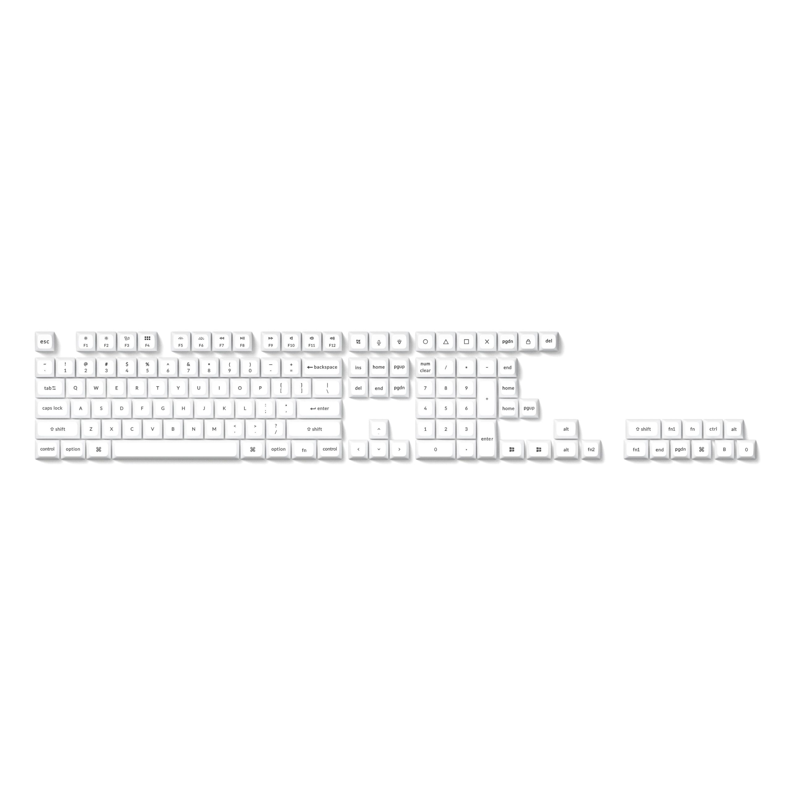 Капачки за механична клавиатура Keychron Double Shot KSA PBT Keycap Full Keycap Set 137 Keycaps - White 1