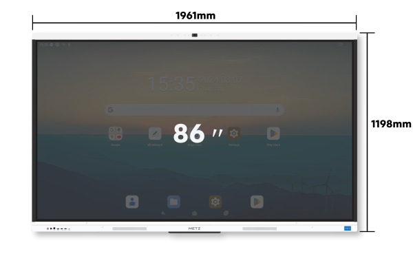 METZ Интерактивен тъч дисплей с вградена камера 86SG1 86" 2