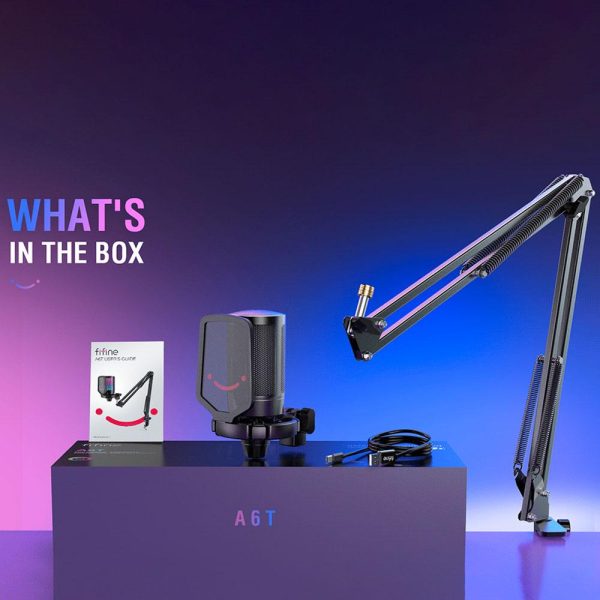 Микрофон със стойка FIFINE A6T RGB - Black 8