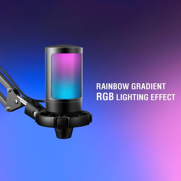 Микрофон със стойка FIFINE A6T RGB - Black 9