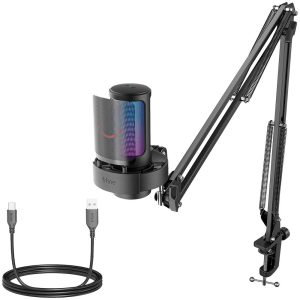 Микрофон със стойка FIFINE A8T RGB - Black 1