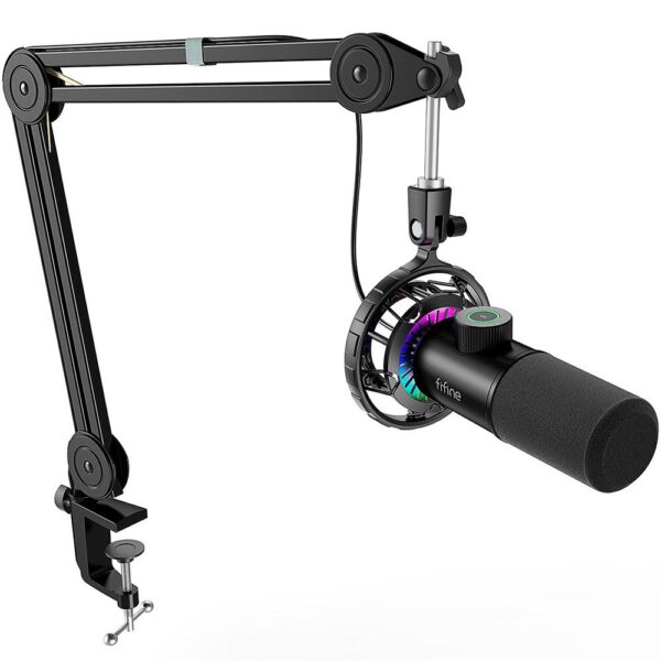 Микрофон със стойка FIFINE T658 Dynamic RGB - Black 1
