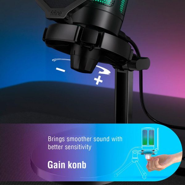 Настолен микрофон FIFINE A6NEO RGB - Black 6