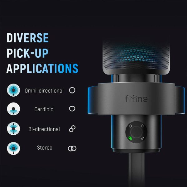 Настолен микрофон FIFINE A9 RGB 4 Polar Patterns- Black 4