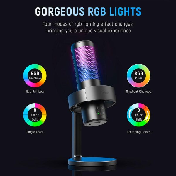 Настолен микрофон FIFINE A9 RGB 4 Polar Patterns- Black 7