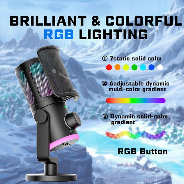 Настолен микрофон FIFINE AM6 RGB - Black 6