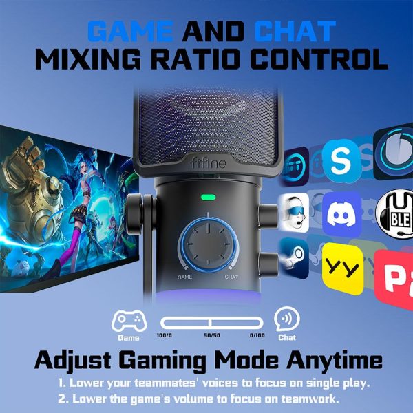 Настолен микрофон FIFINE AM6 RGB - Black 9