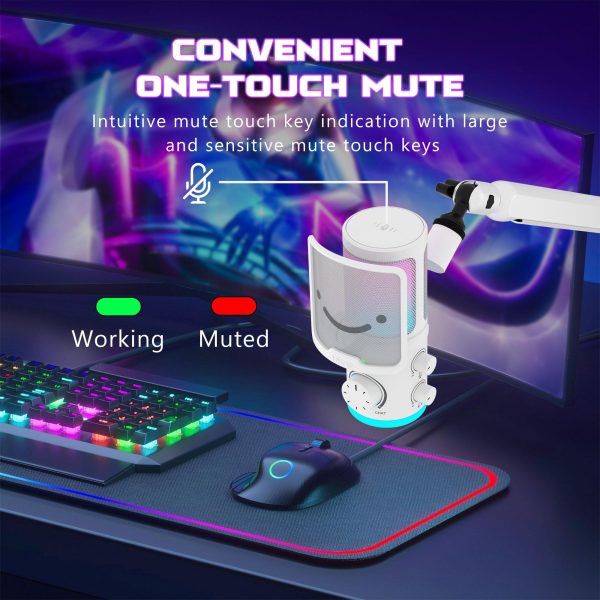 Настолен микрофон FIFINE AM6 RGB - White 7
