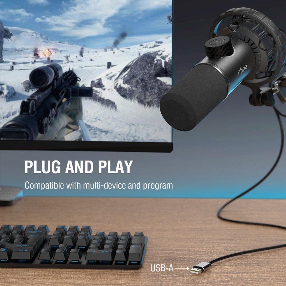 Настолен микрофон FIFINE K658 Dynamic RGB - Black 9