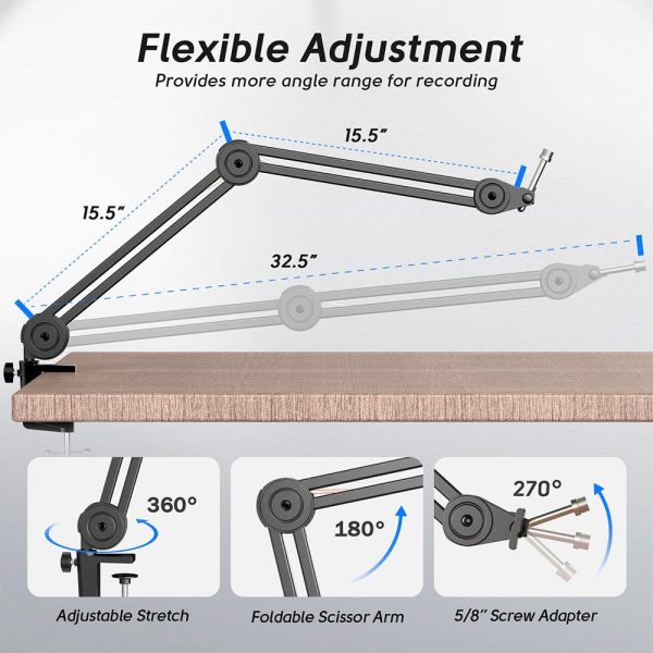 Стойка за микрофон FIFINE BM63 Super Steady Boom Arm 2