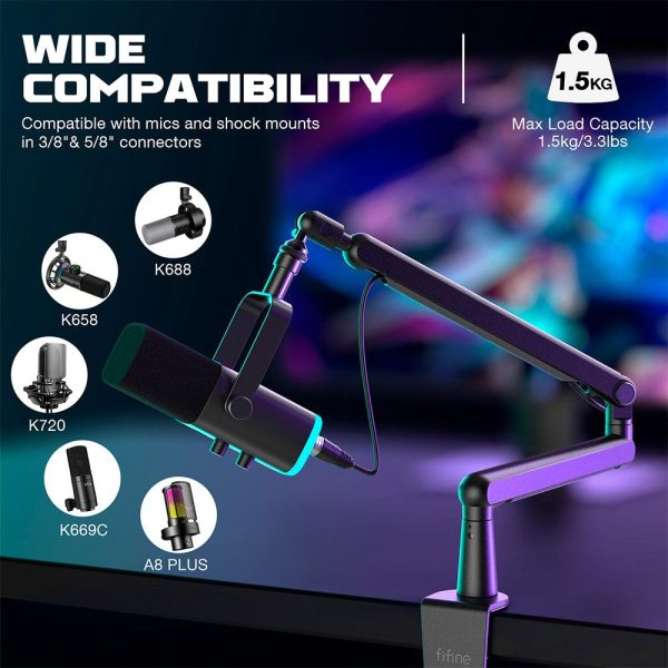 Стойка за микрофон FIFINE BM88 High End Boom Arm Stand 6