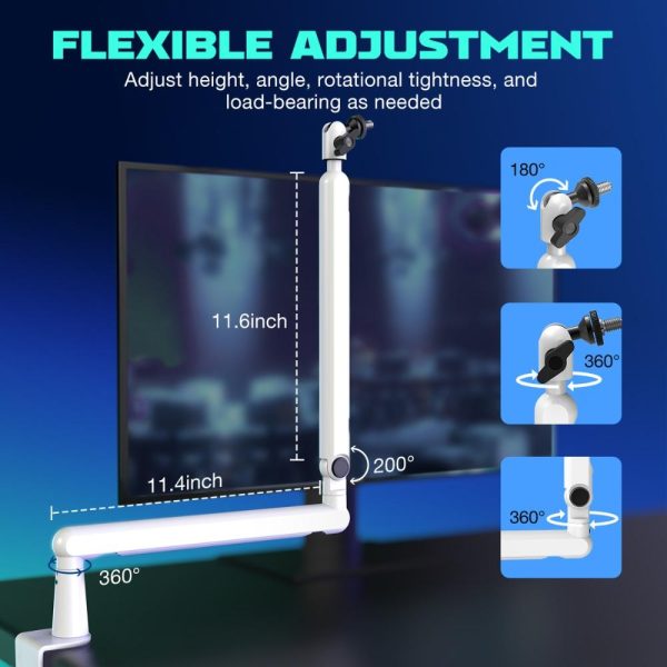Стойка за микрофон FIFINE BM88 White High End Boom Arm Stand 6