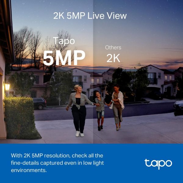 Видео звънец за врата Tapo D230S1, 2.4Ghz, 2K 5MP, Color Night Vision, акум.батерии, microSD 3