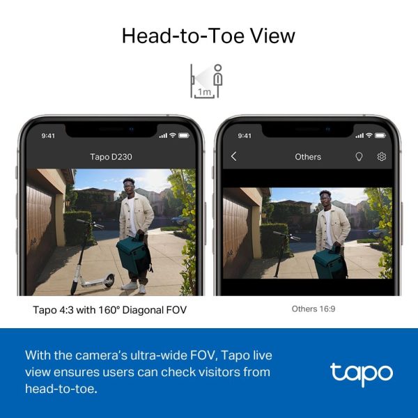 Видео звънец за врата Tapo D230S1, 2.4Ghz, 2K 5MP, Color Night Vision, акум.батерии, microSD 4