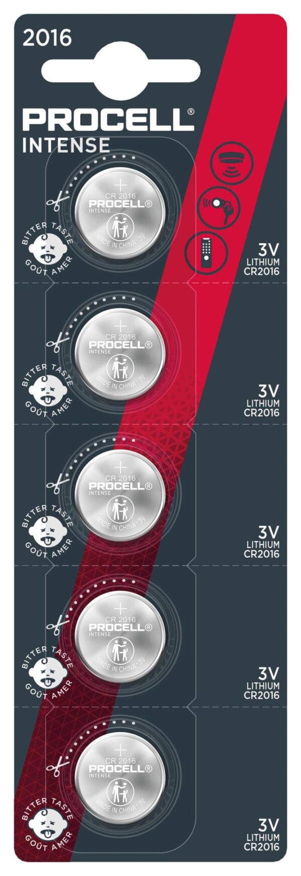 Бутонна батерия DURACELL PROCELL CR2016, 3V, 5 бр. в блистер, Литиева, /цена за 1 батерия/ 1