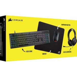 CORSAIR Геймърски бъндъл 4 в 1 - K55 CORE / HARPOON RGB PRO / HS35 Surround v2 / MM100 1