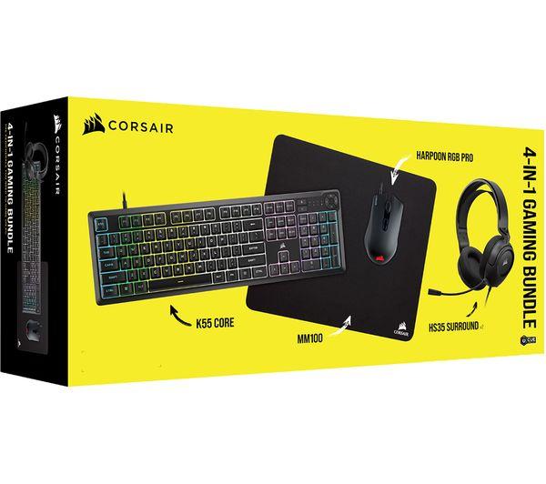 CORSAIR Геймърски бъндъл 4 в 1 - K55 CORE / HARPOON RGB PRO / HS35 Surround v2 / MM100 1