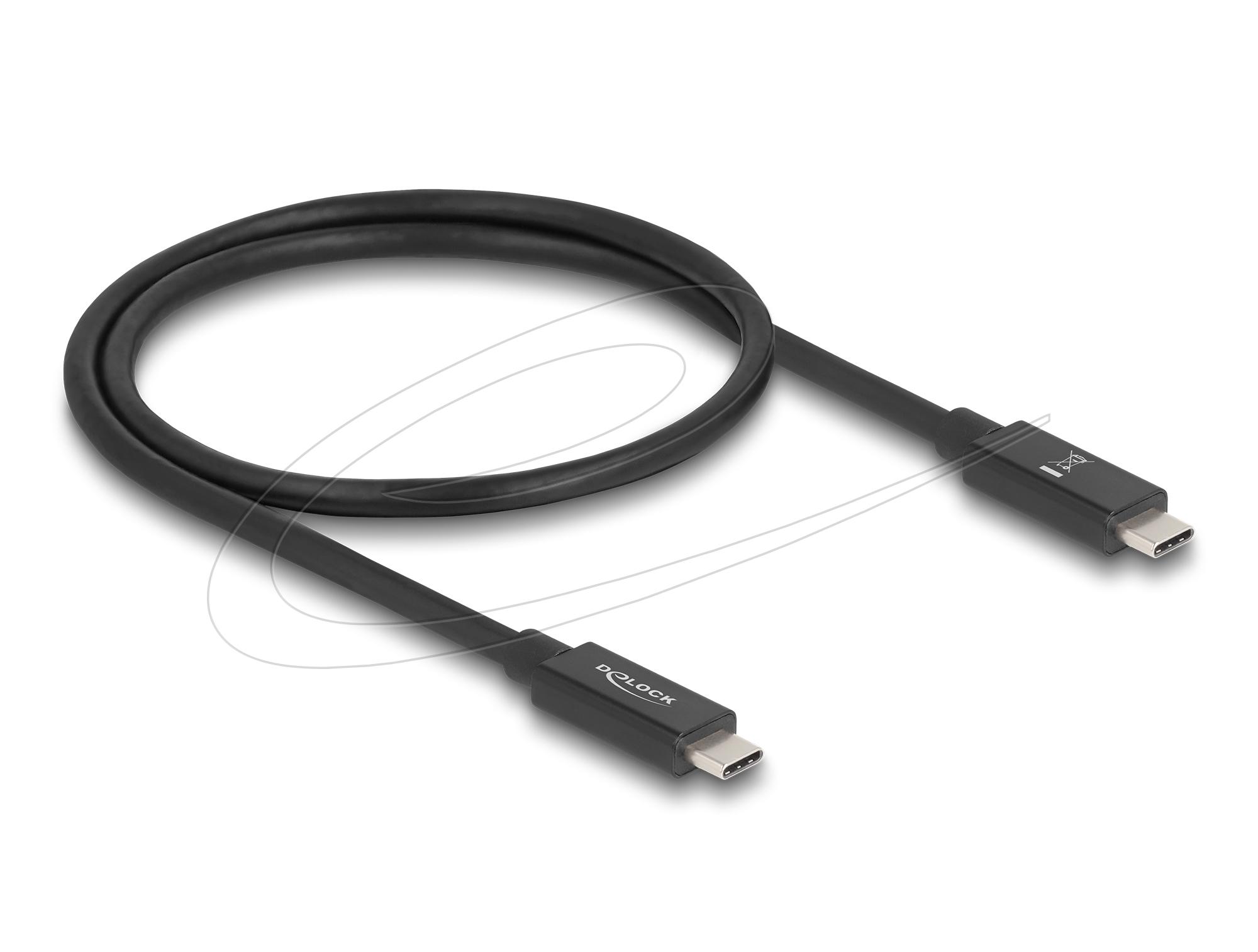 Delock Кабел E-Marker USB-C, 80 Gbps, 16K 60 Hz, PD 3.1 240 W, 0.5 m, черен 1