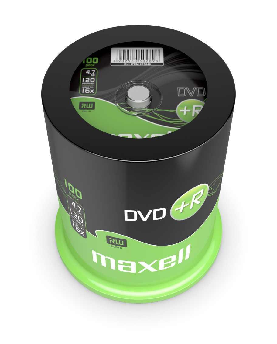 DVD+R MAXELL, 4,7 GB, 16x, 100 бр. CAKE BOX 1