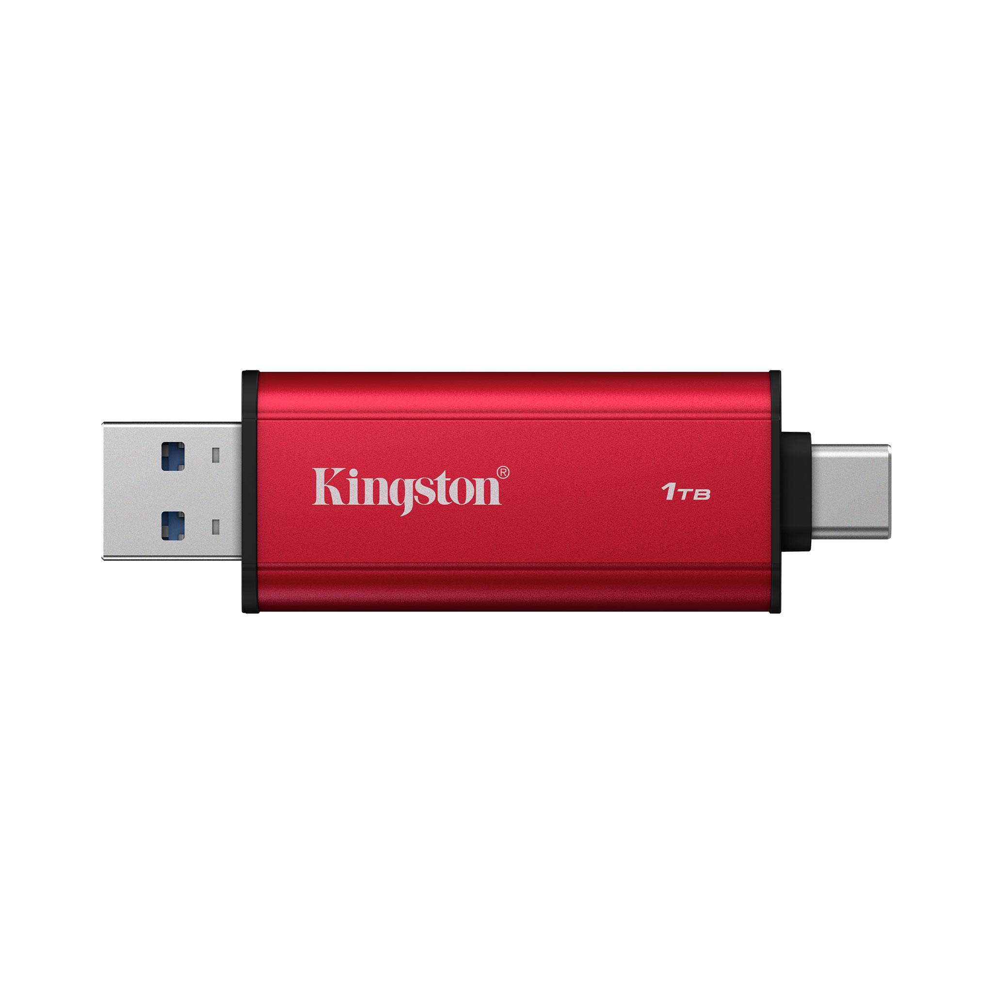 Флаш памет Kingston Dual USB-A/C Portable SSD 1TB - Black/Red 2