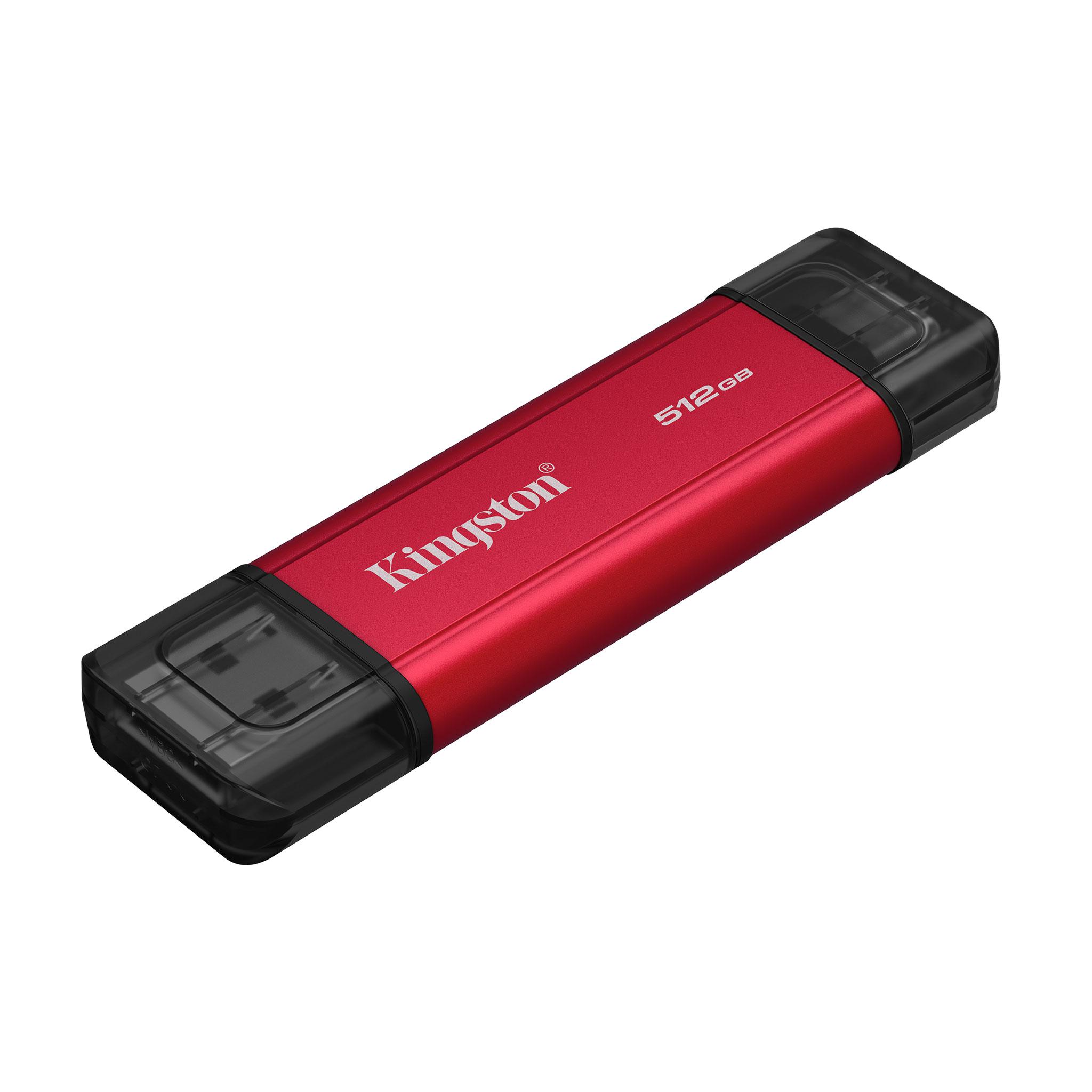 Флаш памет Kingston Dual USB-A/C Portable SSD 512GB - Black/Red 3
