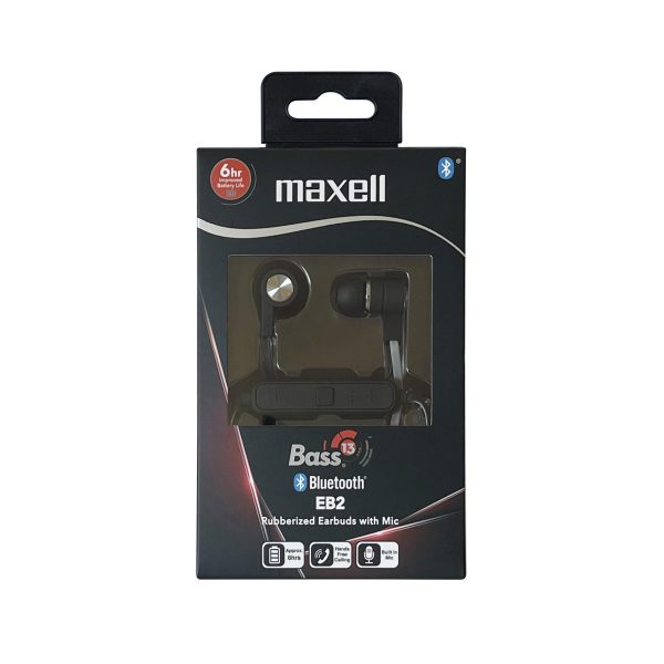 Слушалки с микрофон тапи блутут B13-EB2 BASS 13 черни MAXELL 1