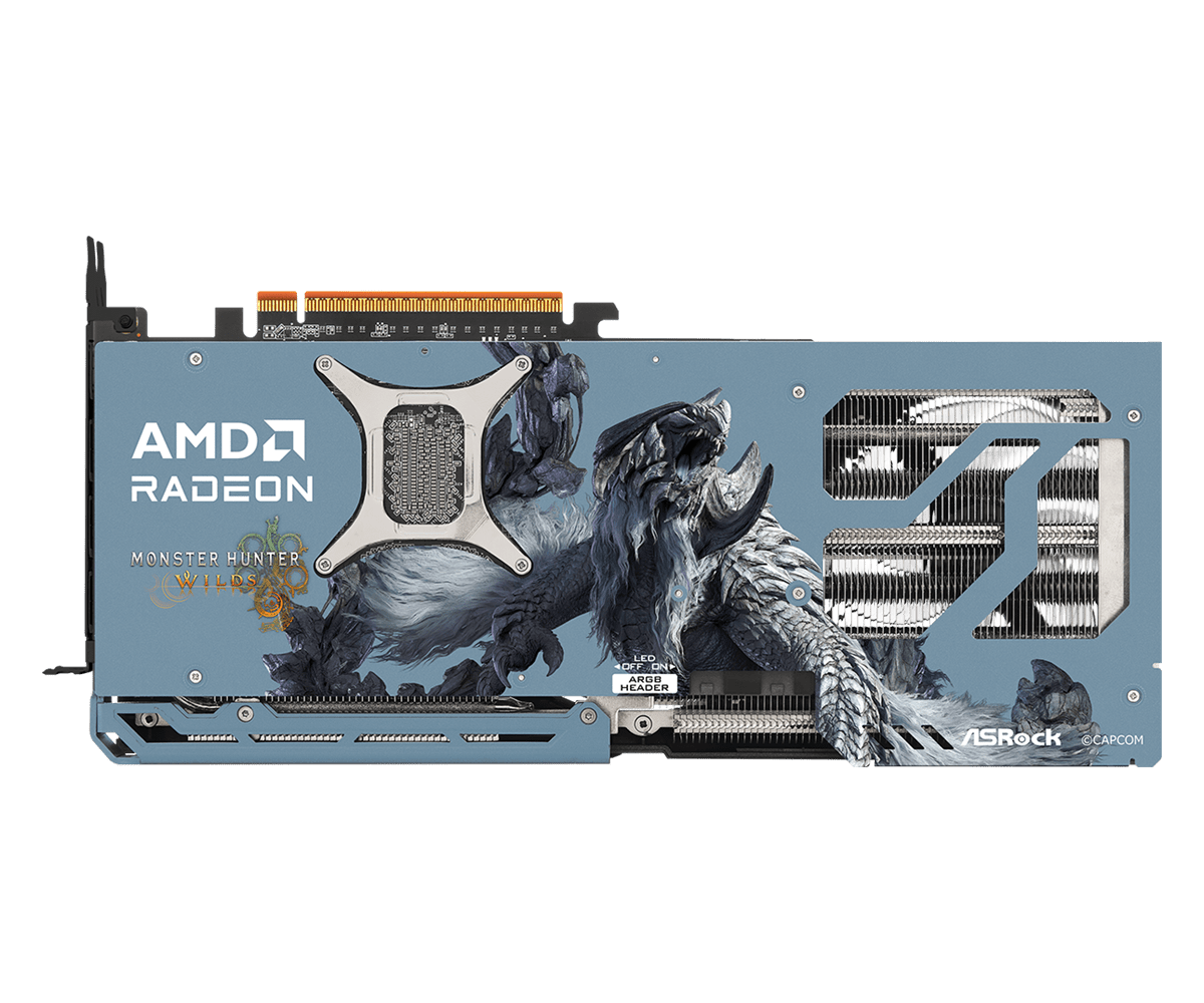 Видео карта ASRock RADEON RX 9070 XT Monster Hunter Wilds Edition 16GB GDDR6 5