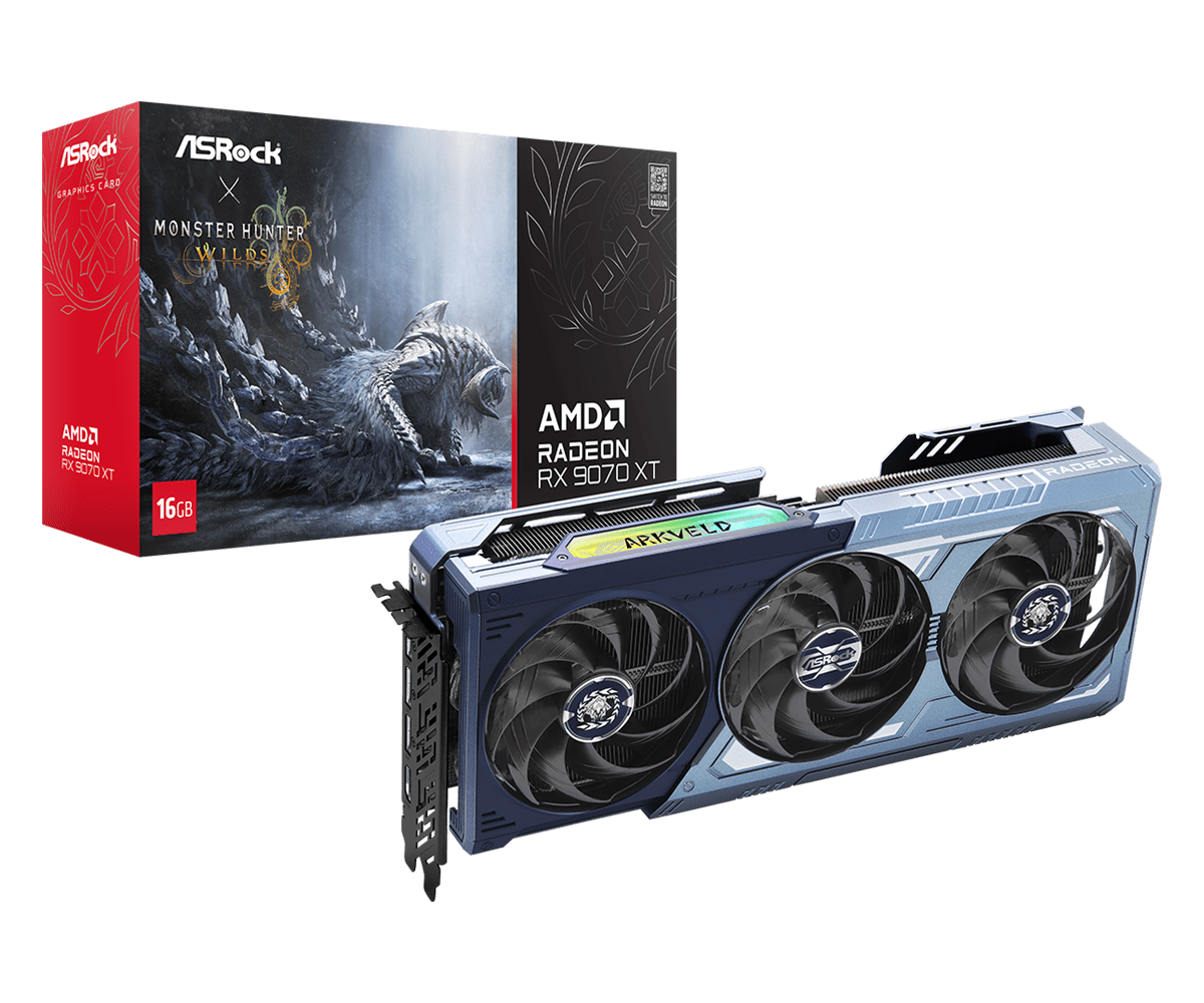 Видео карта ASRock RADEON RX 9070 XT Monster Hunter Wilds Edition 16GB GDDR6 6