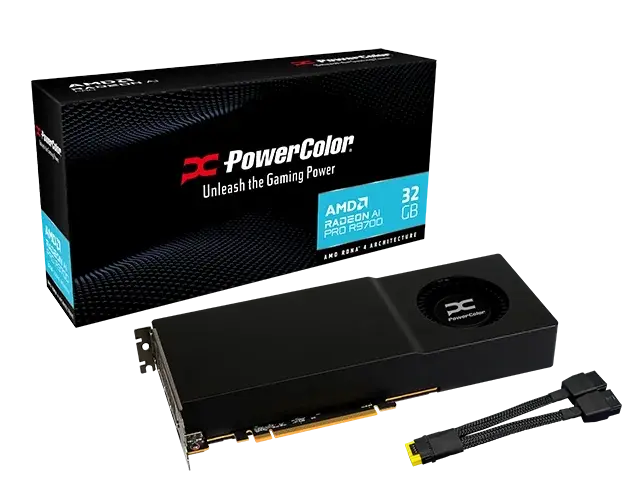 Видео карта PowerColor Radeon AI PRO R9700 32GB GDDR6 6