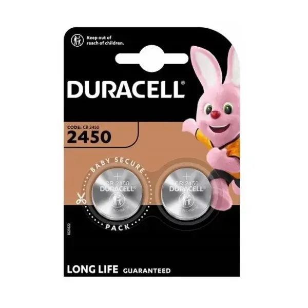 Батерия литиевa CR2450 3V 2pk блистер DURACELL /цена за 2 батерии/ 1
