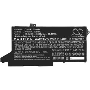 Батерия за лаптоп DELL Latitude 5420, Latitude 5520 005R42, WY9DX LiPo 11.4V 3350mAh CAMERON SINO 1