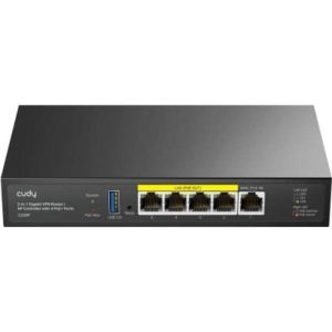 Безжичен рутер и access Point CUDY C200P 2 in 1, 1xGigabit, 4xGigabit POE+PSU, USB 3.0 1