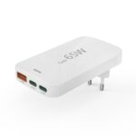 HAMA Бързо мини зарядно, 65W, 2x USB-C, 1x USB-A, PD, плоско, бяло 1