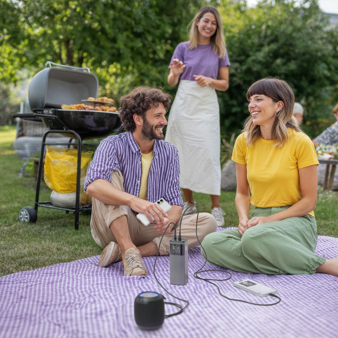 HAMA Външна батерия „High Power“, 200 W, 24000 mAh, 2x USB-C, USB-A, бързо зареждане 9