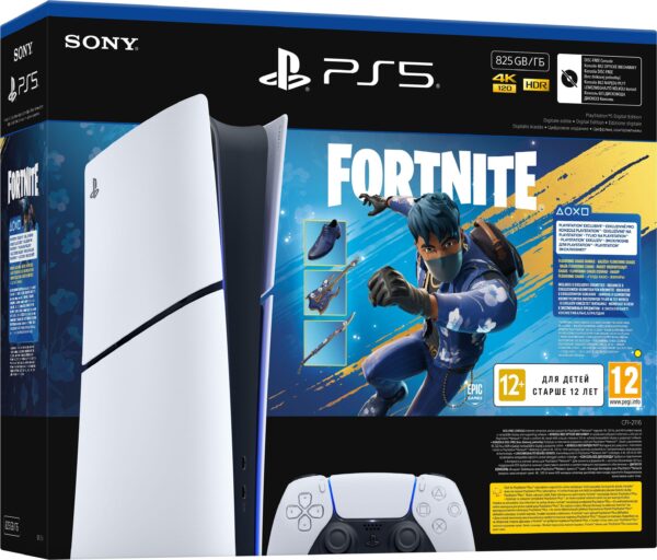 Конзола PlayStation 5 (Slim) - Digital Edition + Fortnite Flowering Chaos 1