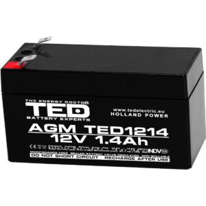 Оловна батерия TED ELECTRIC, 12V / 1.4 Ah- 98/43,5/53 mm AGM 1