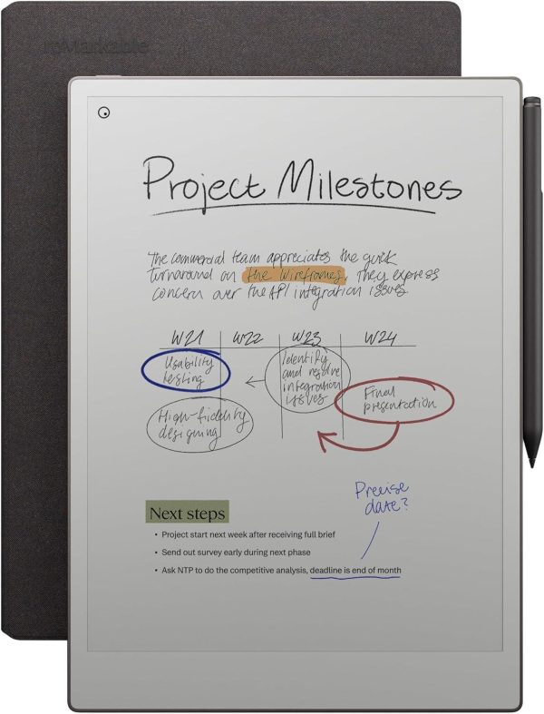 Таблет reMarkable Paper Pro 11.8", с включен стилус Marker Plus, Калъф Book Folio сив 1