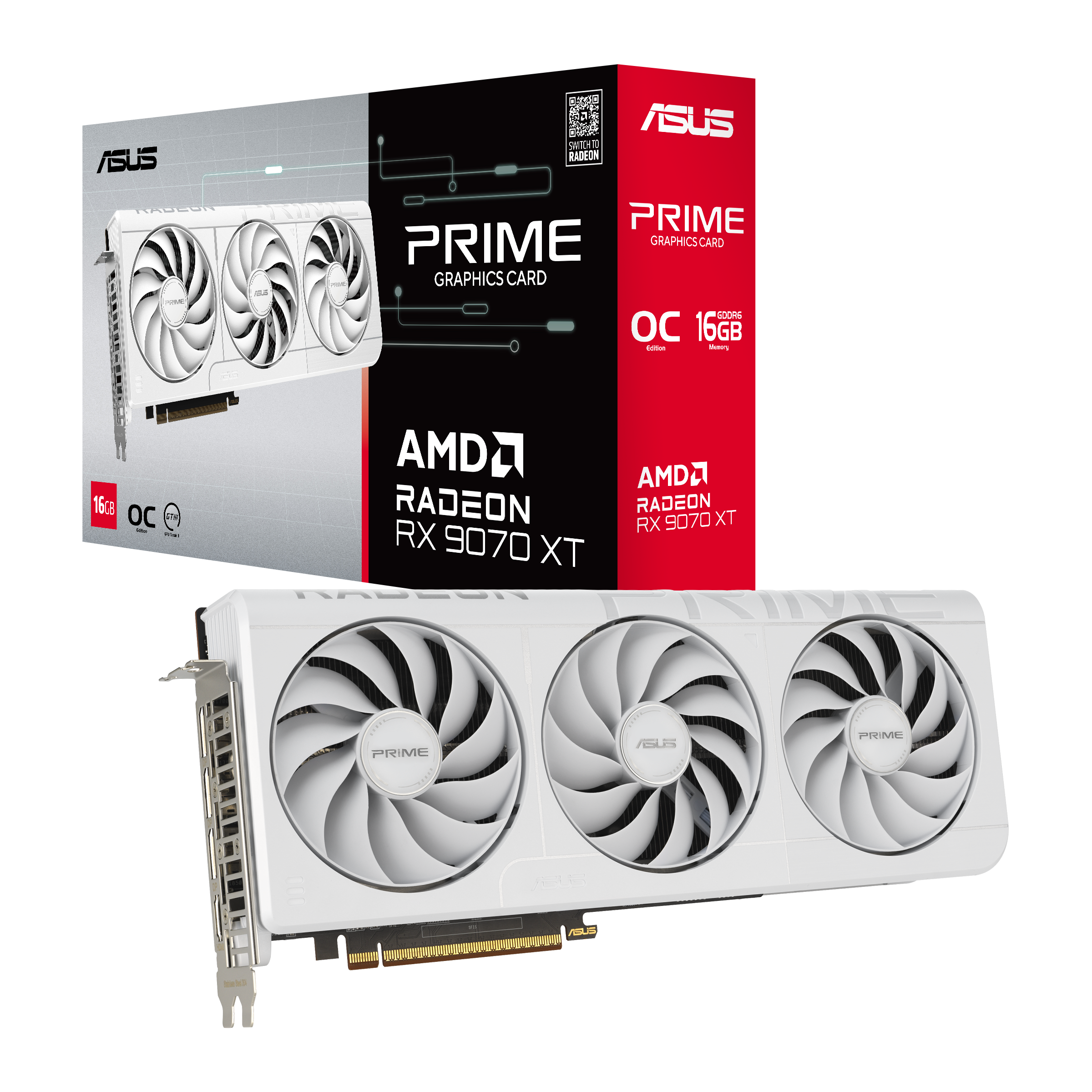 Видео карта ASUS PRIME RADEON RX 9070 XT White OC 16GB GDDR6 9