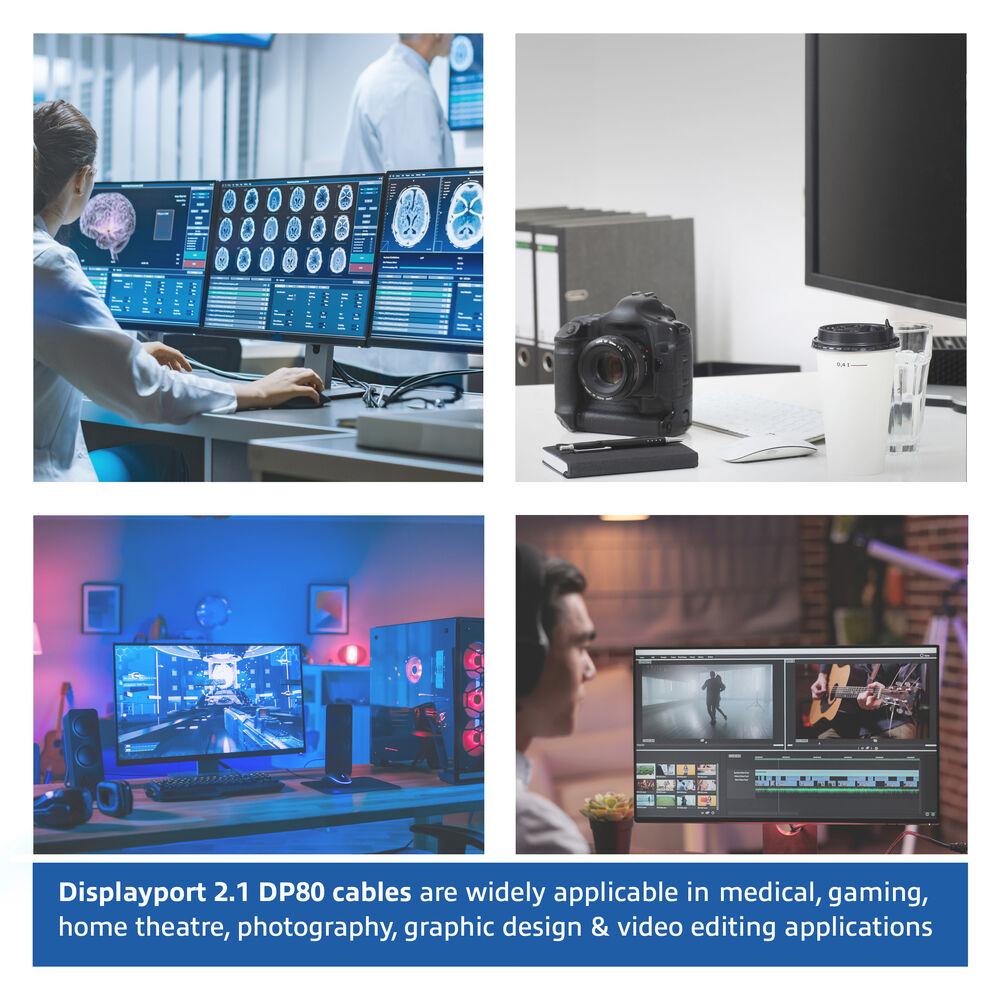 ACT Кабел Display port 2.1 мъжко - HDMI-A мъжко, 3м, черен, булк опаковка 6