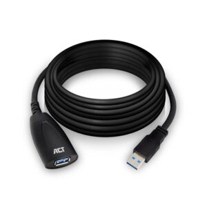 ACT USB 3.2 Gen 1 Удължителен активен кабел USB-A-USB-A, 5м/ вкл. до 4хAC6005USB/ 1