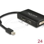 Адаптер Delock mini DisplayPort 1.1 мъжко към DisplayPort / HDMI / DVI женско black 1