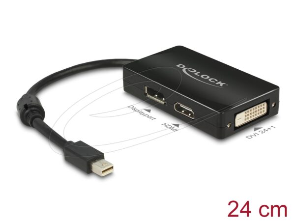 Адаптер Delock mini DisplayPort 1.1 мъжко към DisplayPort / HDMI / DVI женско black 1