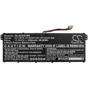 Батерия за лаптоп ACER Aspire 5 A515-41G-18Z3, Nitro 5 AN515-41-F6VS, Swift 3 SF313-51-514S, AC14B7K, LiPO 15.28V 3250 mAh CAMERON SINO 1