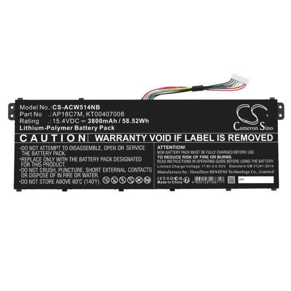 Батерия за лаптоп ACER ConceptD 3 CN316-73G-729B, Swift 3 SF313-52-507Z, TravelMate Spin P4, AP18C7M LiPo 15.4V 3800 mAh CAMERON SINO 1