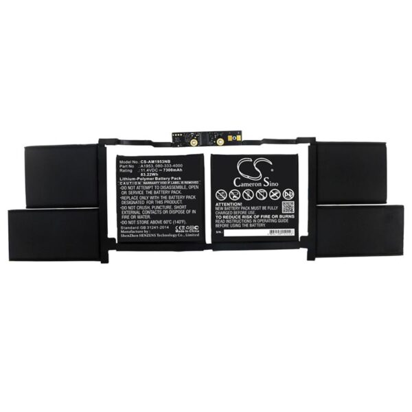 Батерия за лаптоп Apple MacBook Pro 15 inch TOUCH BAR A1990 2019 A1953 LiPo 11.4V 7300mAh CAMERON SINO 1