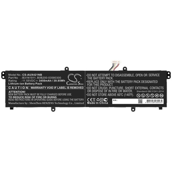 Батерия за лаптоп ASUS VivoBook Flip 14 TM420IA DB71, VivoBook 14 F413, B31N1911 LiPo 11.55V 3450mAh CAMERON SINO 1