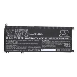 Батерия за лаптоп DELL G3 15, G5 15 5587, INS 15PD-1863BL, Latitude 15 3590, 33YDH, W7NKD, LiIon 15.2V 3400mAh CAMERON SINO 1