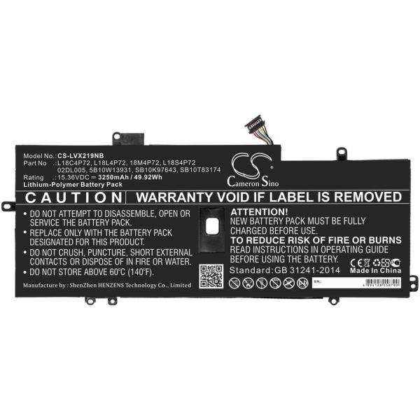 Батерия за лаптоп LENOVO ThinkPad X1 Carbon 2019, L18C4P72 LiPo 15.36V 3250mAh CAMERON SINO 1