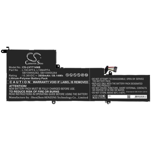 Батерия за лаптоп LENOVO Yoga 14s, Yoga Slim 7 14ARE05 82A2001JBM, L19C4PF4 LiPo 15.36V 3850mAh CAMERON SINO 1